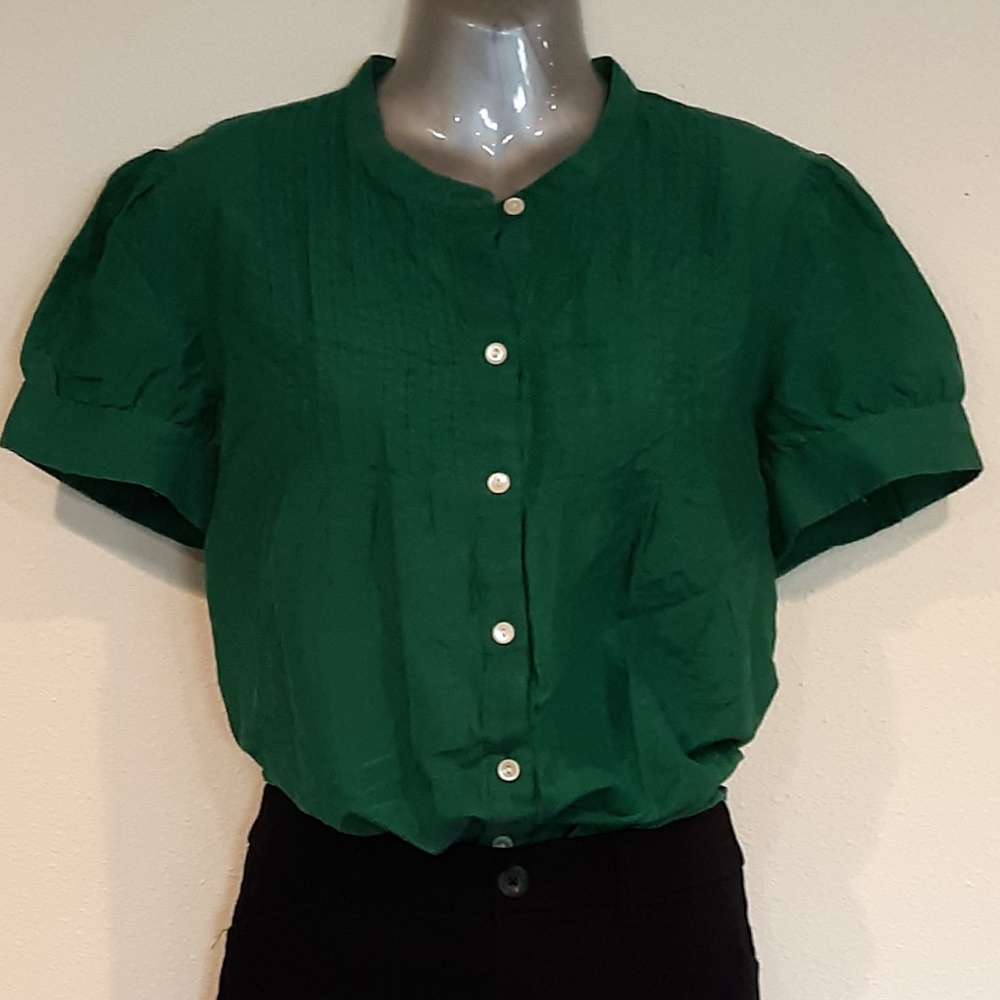 Banana Republic Silk Green Blouse
